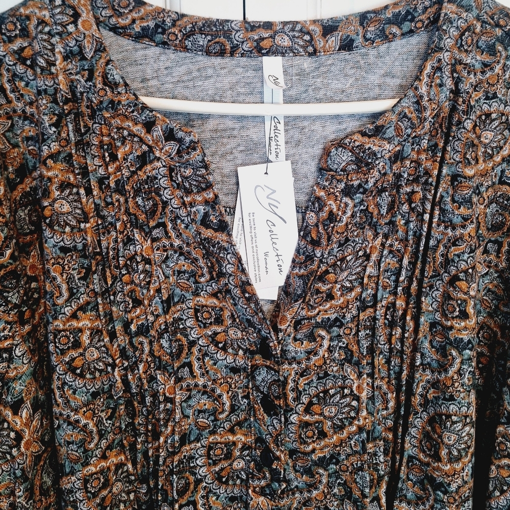 NY Collection paisley print top - NWT - Picture 2 of 9